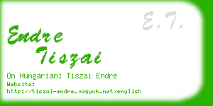 endre tiszai business card